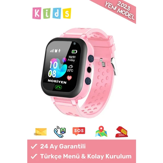 Noriyen Kız Çocuklar Için Yeni Model Q21 Sim Kartlı Dinleme Lbs Konum Ortam Takip Sos Özellikli Kameralı Akıllı Çocuk Saati Pembe