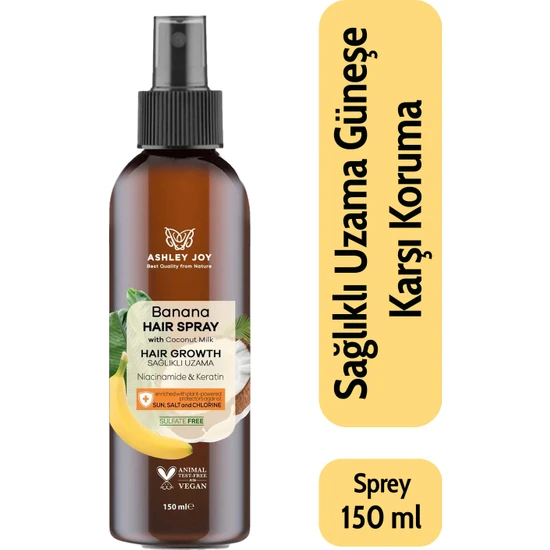 Yavaş Uzayan Saçlara Özel Niacinamide Ve Vegan Keratin Içeren Banana Saç Spreyi 150 ml