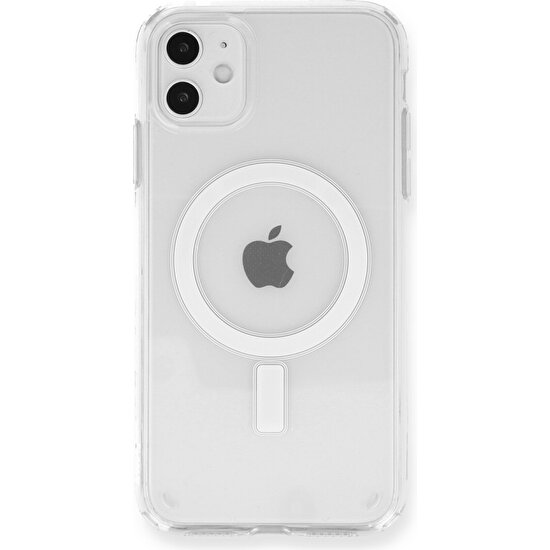 HappyCase Apple iPhone 11 Kılıf Magsafe Şeffaf Silikon Kılıf