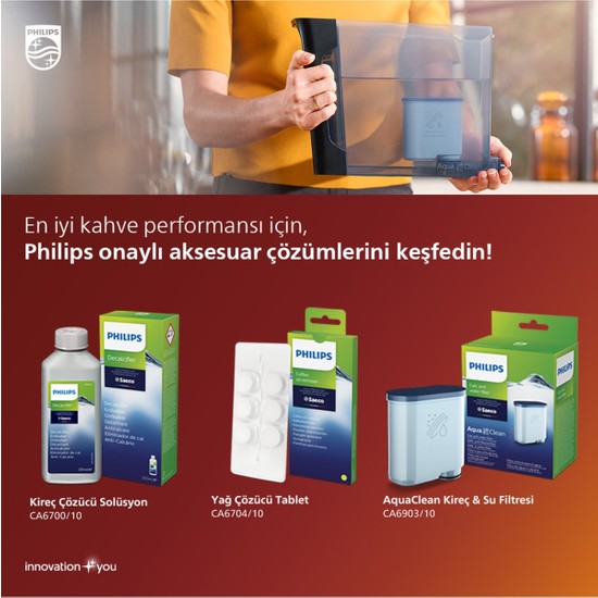 Philips Espresso Makinası Bakım Kiti Kireç Çözücü Altın Renk Bakır Malzemeden 0,5 L Kapasite