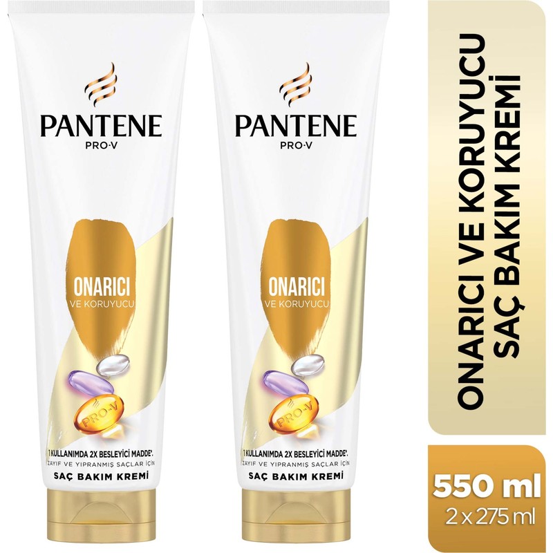 Pantene Pro-V Onarıcı Saç Bakım Kremi Yıpranmış Saçlar İçin 275 ml X2 Besleyici Etki