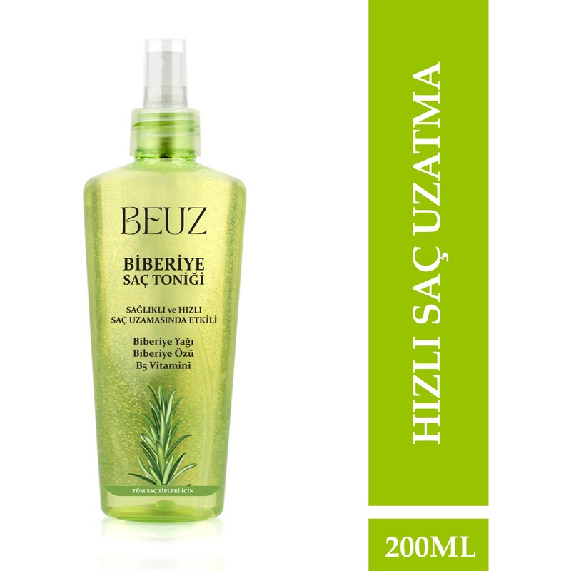 Beuz Biberiye Saç Toniği 200 ml Hızlı ve Sağlıklı Saç Uzatma Etkili Biberiye Yağı ile