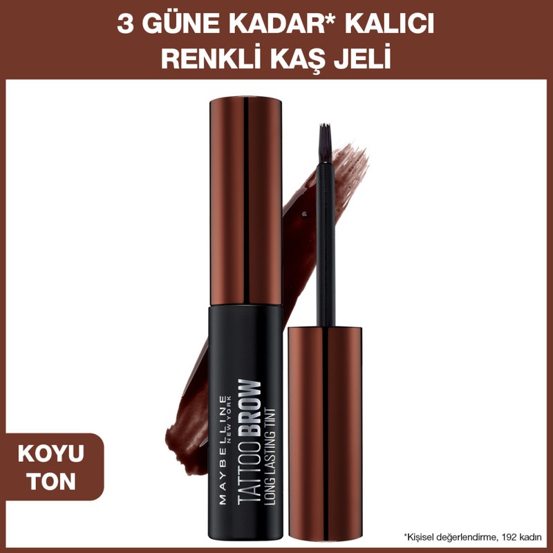 Maybelline New York Koyu Tonlu Maybelline New York Tattoo Brow Geçici Kaş Dövmesi 3 Güne Kadar Kalıcı Özellik