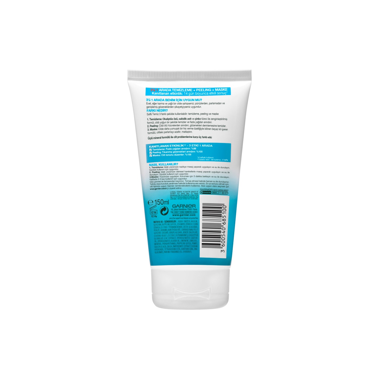 Garnier SafTemiz 3ü 1 Arada Kömür Peeling incelemesi Garnier SafTemiz 3ü 1 Arada Kömür Peeling incelemesi