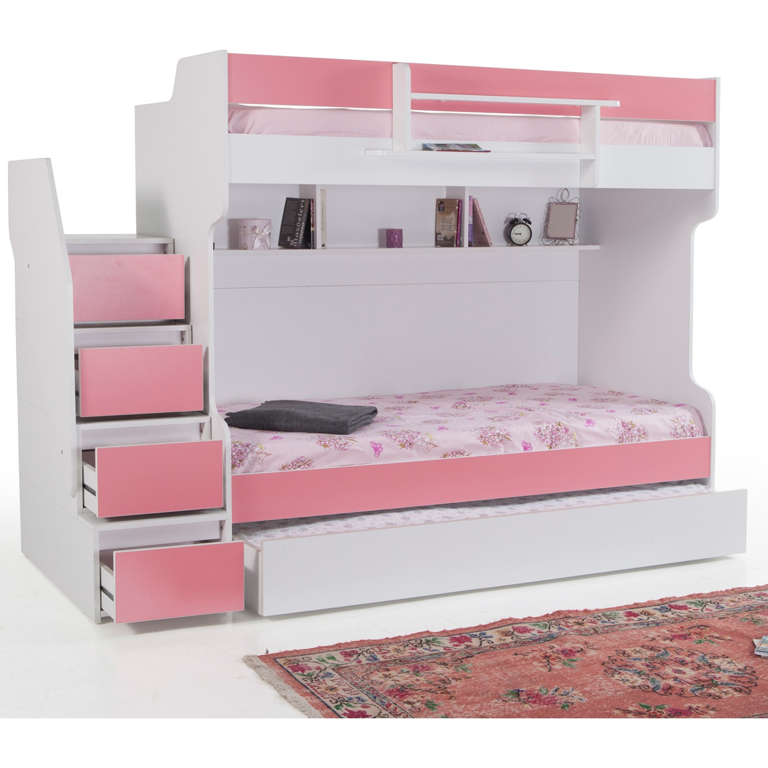 Setay Cesur Genç Odası 3�lü Compact Ranza Merdivenli Pembe Fiyatı