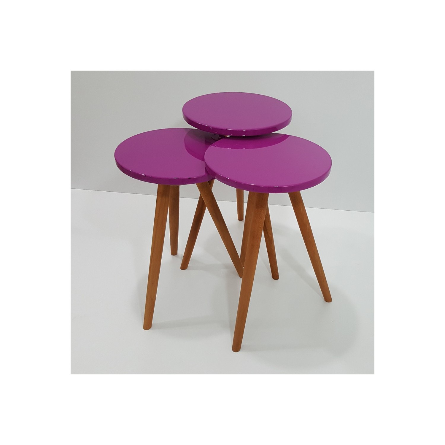 Sanal Mobilya Truva 3Lü Zigon Sehpa Mor Gm38Cy Fiyatı