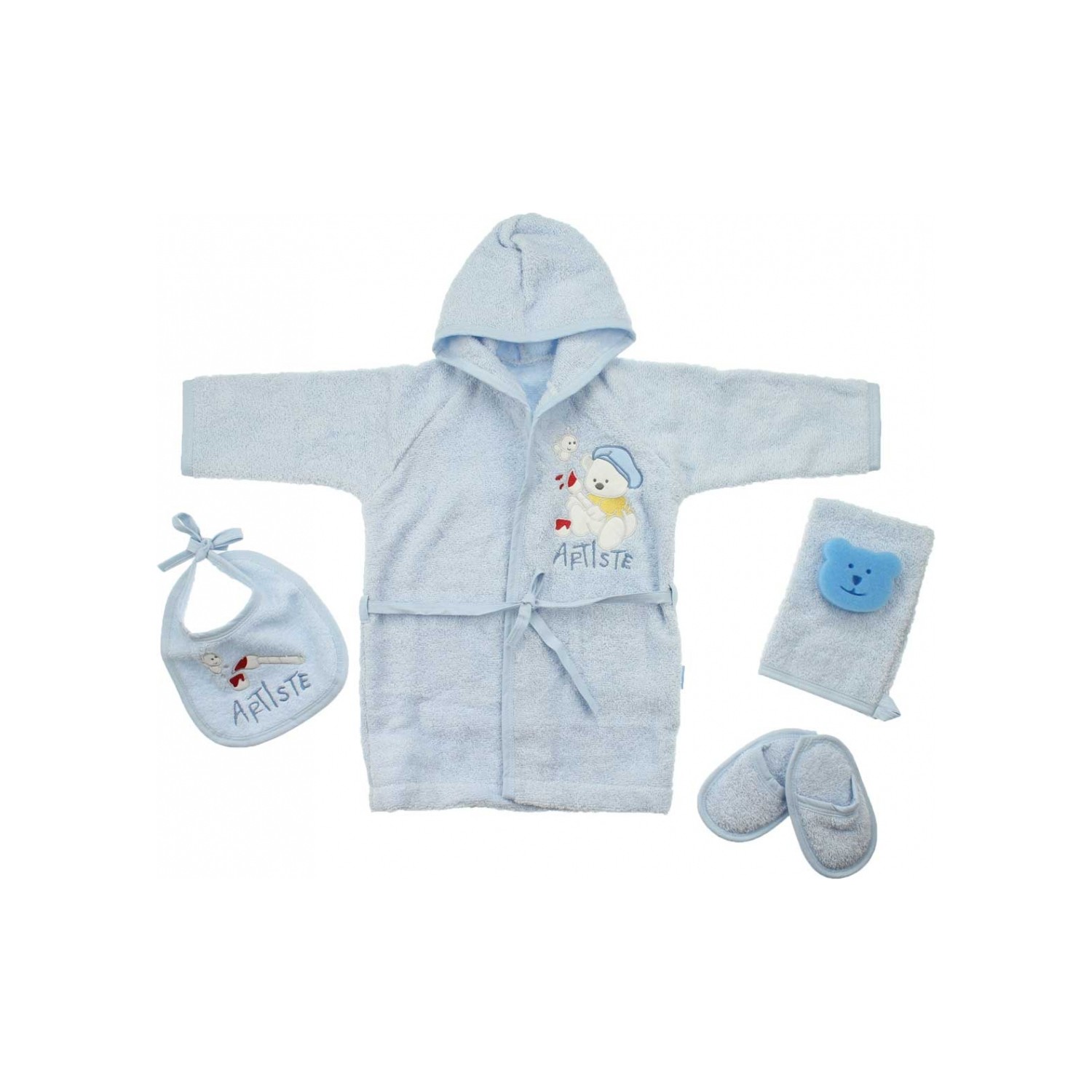 Modakids Erkek Bebek Tavşan Nakışlı Bornoz Seti 051 Modakids Erkek Bebek Tavşan Nakışlı Bornoz Seti 051