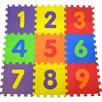 Eva Puzzle Oyun Karosu 9 Parça Yer Halısı 33 cm x 33 cm Sayılar