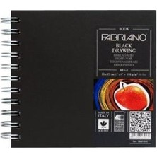 Fabriano Black Drawing Book, Siyah Murillo Karton, 190Gr, 15X15Cm