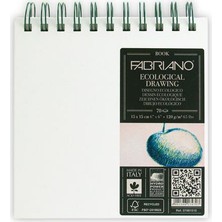 Fabriano Ecological Drawing Book, Beyaz Kapaklı, Natural Dokulu, 120Gr, 15X15Cm