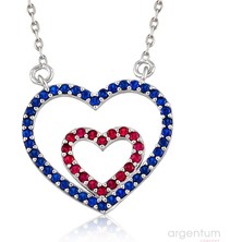 Argentum Concept Zirkon Taşlı Gümüş Kalp Kolye