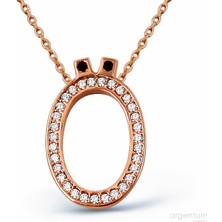 Argentum Concept Zirkon Taşlı Gümüş Ö Harfi Kolye