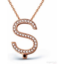 Argentum Concept Zirkon Taşlı Gümüş Ş Harfi Kolye