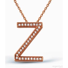 Argentum Concept Zirkon Taşlı Gümüş Z Harfi Kolye