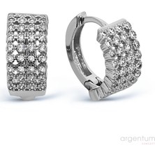 Argentum Concept Zirkon Taşlı Gümüş Halka Küpe
