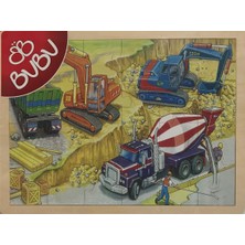 Bubu 24 Parça İnşaat Ahşap Puzzle (40x30 cm)