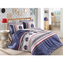 Cottonbox Maritime Ranforce Çift Kişilik Nevresim Takımı Arma Lacivert