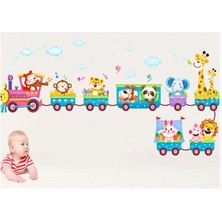 BigWall Büyük Boy Neşeli Hayvanlar Treni Duvar Stickerı Happy Animals Train Wall Sticker