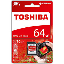 Toshiba 64GB SDXC UHS-1 C10 U3 90MB/sn (Exceria)