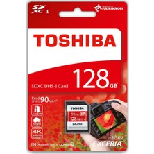 Toshiba 128GB SDXC UHS-1 C10 U3 90MB/sn (Exceria)