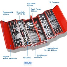 Crescent Ctb 61Eu Metal Takım Çantalı Profesyonel Alet Seti, 61 Parça