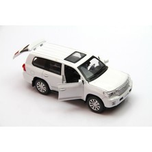 Vardem Sesli ve Işıklı 1:32 Toyota land Cruiser Çek Bırak Araba (Beyaz)
