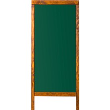 Penguen 45 cm x 110 cm Çatı Tipi Çift Yüzlü Menü Tahtası Yeşil Tahta (Tebeşir Tahtası)