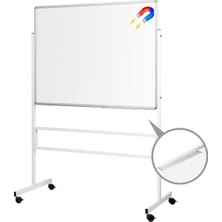 Penguen 90 cm x 120 cm Mobil Ayaklı Tek Yüzlü Manyetik Yazı Tahtası Beyaz (Brifing Tahtası)