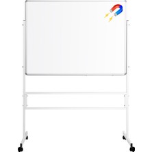 Penguen 90 cm x 120 cm Mobil Ayaklı Tek Yüzlü Manyetik Yazı Tahtası Beyaz (Brifing Tahtası)