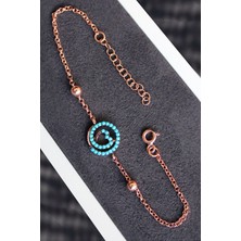 Bella Gloria Turkuaz Lava Gümüş Bileklik (Tgb0164)