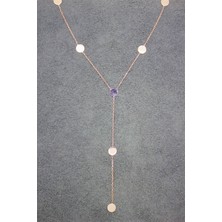 Bella Gloria Sallantılı Yuvarlak Rose Gümüş Kolye (Tgk0027)