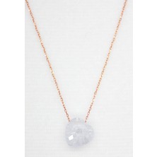 Bella Gloria Beyaz Buzlu Kalp Taş Rose Gümüş Kolye (Tgk0055)