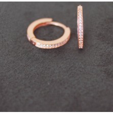 Bella Gloria Tek Sıra Rose Gümüş Küpe (Tgp0074)