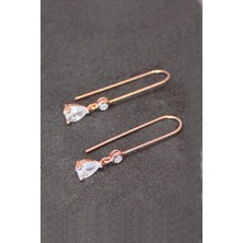 Bella Gloria Pembe Damla Rose Gümüş Küpe (Tgp0113)