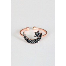 Bella Gloria Ayyıldız Rose Gümüş Yüzük (Tgy0012)