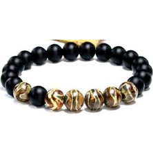 Rd Ekoavm Tibet Zebra Akiği Doğaltaş Erkek Bileklik