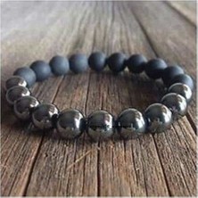 Rd Ekoavm Hematit Ve Oniks Taşlı Doğal Taş Bileklik