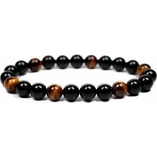 Rd Ekoavm Gerçek Siyah Oniks Kaplan Gözü Doğal Taş Bileklik