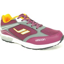 Lescon Fuşya Pembe Sarı Bağcıklı Çocuk Spor Ayakkabı