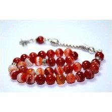 RD Ekoavm Alaca Akik Taşı Tesbih 8 Mm Küre Kesim Tespih