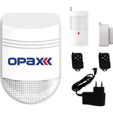 Opax Bgr-06 Siren Alarm Sistemi Siren+Pır+Manyetik Kontak+2 Kumanda+Adaptör