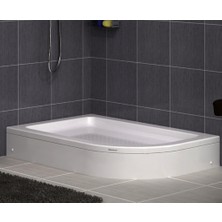 Shower Oval Asimetrik Duş Teknesi (Panelli) 90*120