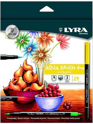 Lyra Aqua Brush Duo 24'lü Hi-Quality Keçeli Kalem Seti Renkli ve Kullanıma Hazır
