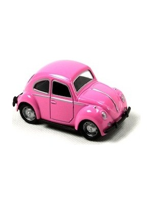 1967 Volkswagen Beetle Metal Çek Bırak Model Minik Araba Pembe Tevulimma005