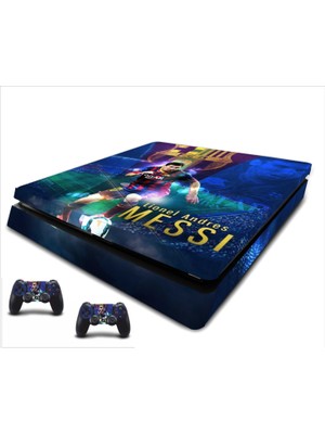 Stickermarket PS4 Slim Messi Sticker Seti Playstation 4 İçin Özel Tasarım Renkli