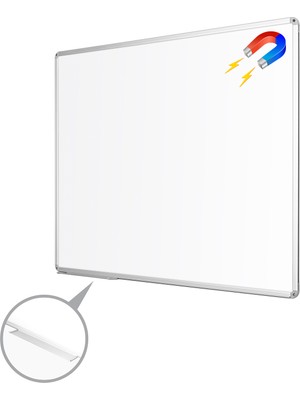 Penguen 60 cm  x 90 cm  Alüminyum Çerçeve Duvara Monte Manyetik Yazı Tahtası Beyaz
