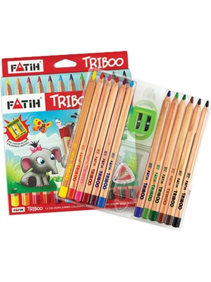 Fatih Boya Kalemi 12 Renk Triboo Natural Jumbo