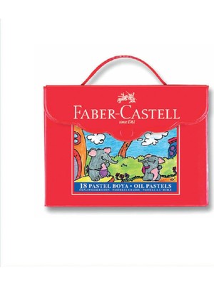 Faber-Castell 18 Renk Pastel Boya Çocuklar İçin Güvenli Kullanım 1 Adet Şık Çanta ile