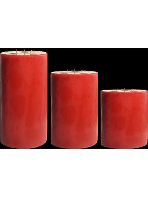 Mumvemum 3 Lu Kırmızı Büyük Set Mum Çap : 20 Cm