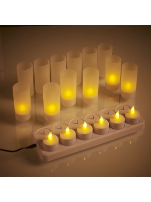 Mumvemum Şarjlı Led Mum 12 Li Set
